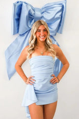 Strapless Ruched Short Homecoming Dress with Asymmetrical Hem