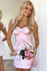 Chic Pink Lace A-Line Homecoming Dress with Sweetheart Bodice