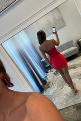 Sweet Strapless Bodycon Homecoming Dress with Lace Bodice and Satin Skirt