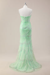 Elegant Mint Sweetheart Neckline Ruched Mermaid Prom Dress with Beading