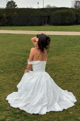 White Sweetheart A-Line Homecoming Dress with Tiered Midi Skirt