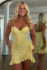 Chic Beaded Bodycon Homecoming Dress with Sweetheart Bodice and Layered Ruffles