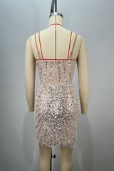 Sparkly Butterfly Rhinestone Bodycon Homecoming Dress with Side Cutouts