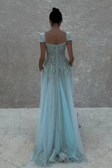 Gorgeous Light Green Sweetheart A-Line Prom Gown with Appliques