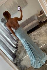 Luxury Black Spaghetti Strap Mermaid Prom Dress with Pearl Detailing