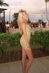 Chic Sequin Mini Homecoming Dress with Spaghetti Straps and Glitter Finish