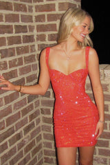 Trendy Beaded Bodycon Homecoming Dress with Sweetheart Neckline