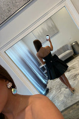 Romantic A Line Homecoming Dress with Structured Corset Top and Flared Skirt