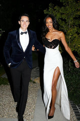 White Long Mermaid Prom Dress with Sweetheart Neckline and Front Slit