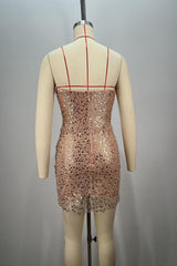 Sparkly Strapless Rhinestone Homecoming Dress with Bodycon Corset Fit