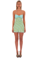 Chic Mint Green Mini Homecoming Dress with Halter Neck and Tiered Ruffle Layers