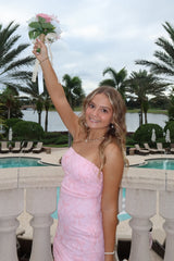 Romantic Light Pink Sheath Homecoming Dress with Open Criss Cross Back Design