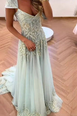 Gorgeous Light Green Sweetheart A-Line Prom Gown with Appliques