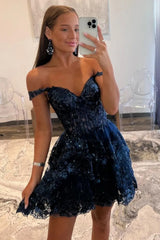 Romantic Sequin Lace Corset Homecoming Dress with Ruffled Tiered Skirt