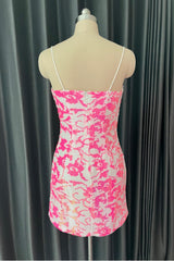 Glamorous Spaghetti Strap Sequin Homecoming Dress with Shimmering Detail
